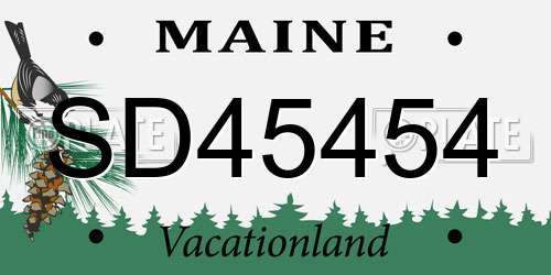 SD45454 Maine License Plate
