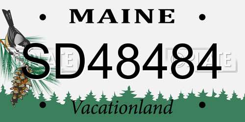 SD48484 Maine License Plate