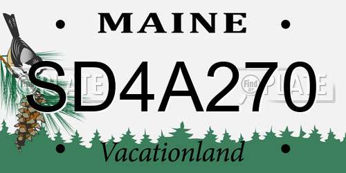 SD4A270 Maine License Plate