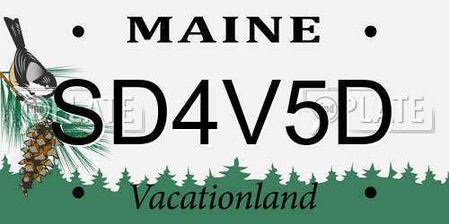 SD4V5D Maine License Plate