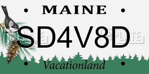 SD4V8D Maine License Plate