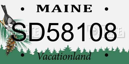 SD58108 Maine License Plate