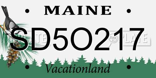 SD5O217 Maine License Plate