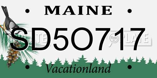 SD5O717 Maine License Plate