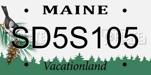 SD5S105 Maine License Plate