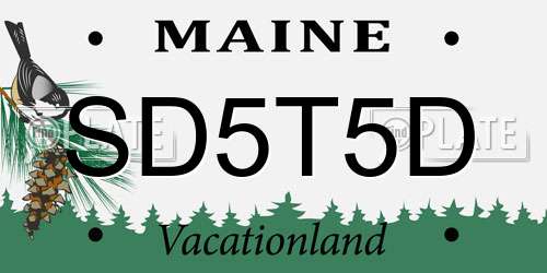 SD5T5D Maine License Plate