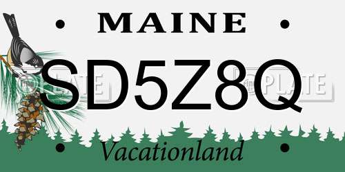 SD5Z8Q Maine License Plate