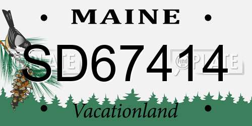 SD67414 Maine License Plate