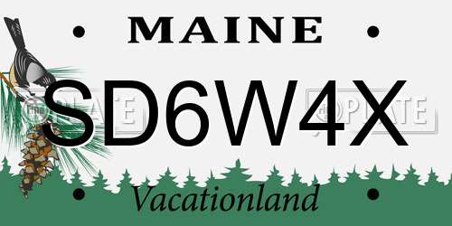 SD6W4X Maine License Plate