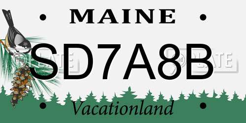 SD7A8B Maine License Plate