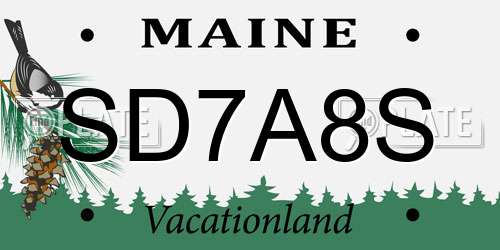 SD7A8S Maine License Plate