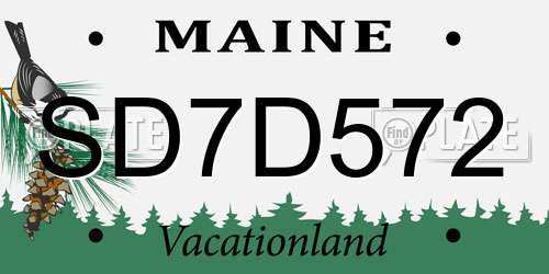 SD7D572 Maine License Plate