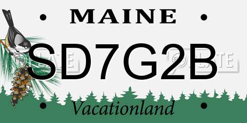 SD7G2B Maine License Plate