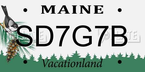 SD7G7B Maine License Plate