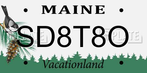 SD8T8O Maine License Plate