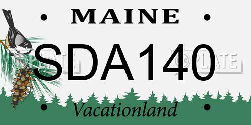 SDA140 Maine License Plate