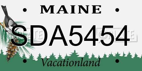 SDA5454 Maine License Plate