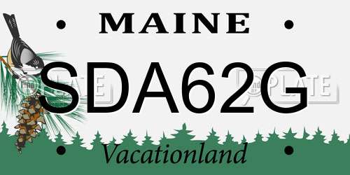 SDA62G Maine License Plate