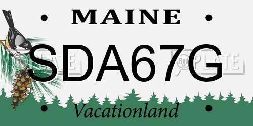 SDA67G Maine License Plate