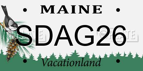 SDAG26 Maine License Plate