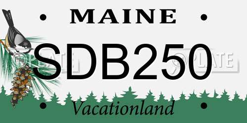 SDB250 Maine License Plate