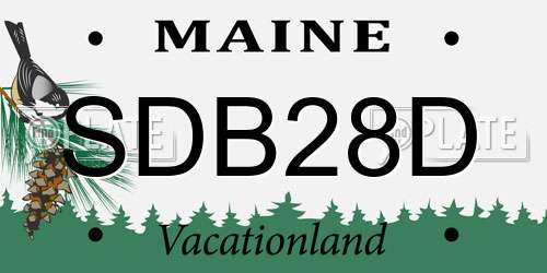 SDB28D Maine License Plate