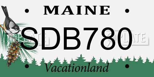 SDB780 Maine License Plate