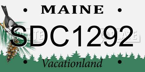SDC1292 Maine License Plate