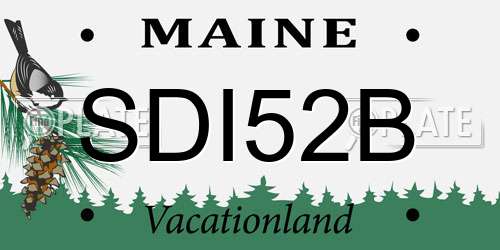SDI52B Maine License Plate