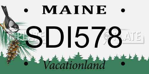 SDI578 Maine License Plate