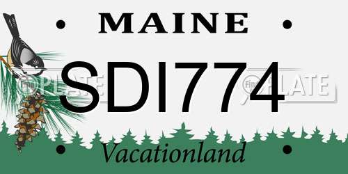 SDI774 Maine License Plate
