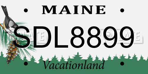 SDL8899 Maine License Plate