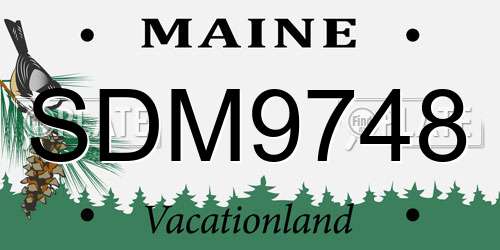 SDM9748 Maine License Plate
