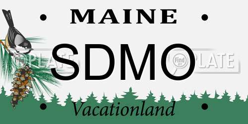 SDMO Maine License Plate