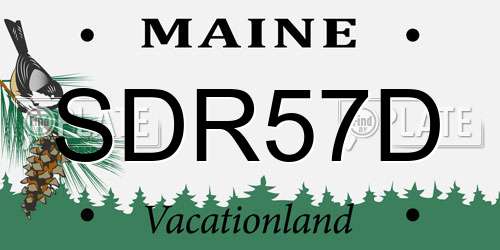SDR57D Maine License Plate