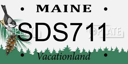 SDS711 Maine License Plate