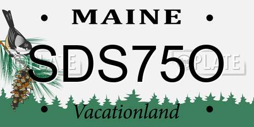 SDS75O Maine License Plate