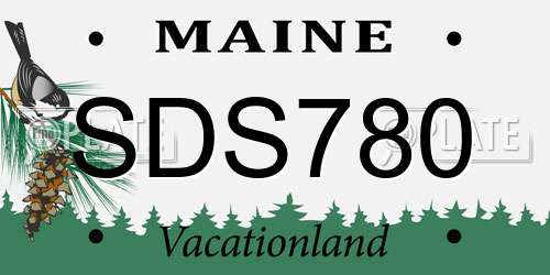 SDS780 Maine License Plate