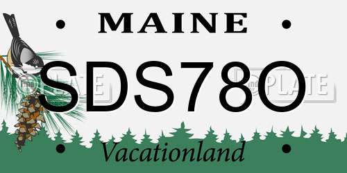SDS78O Maine License Plate
