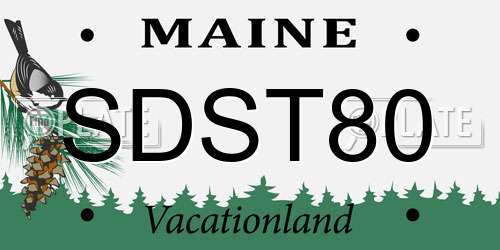 SDST80 Maine License Plate