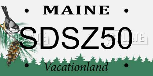 SDSZ50 Maine License Plate