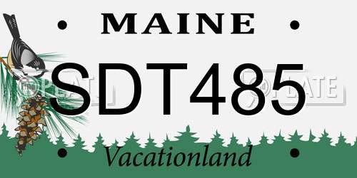 SDT485 Maine License Plate