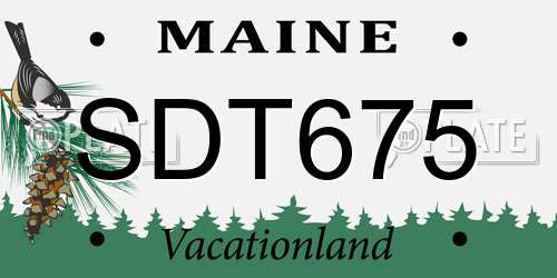 SDT675 Maine License Plate