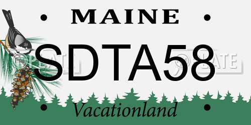 SDTA58 Maine License Plate