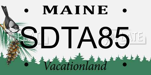 SDTA85 Maine License Plate