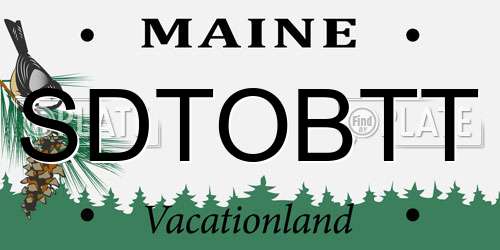 SDTOBTT Maine License Plate