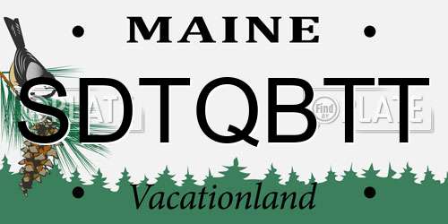 SDTQBTT Maine License Plate