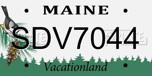 SDV7044 Maine License Plate