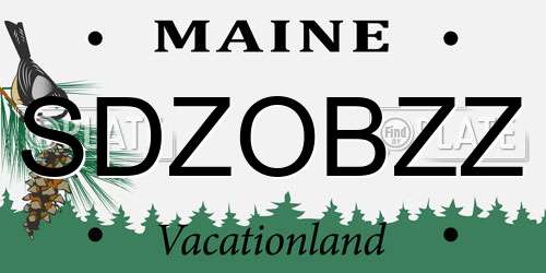 SDZOBZZ Maine License Plate