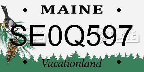 SE0Q597 Maine License Plate